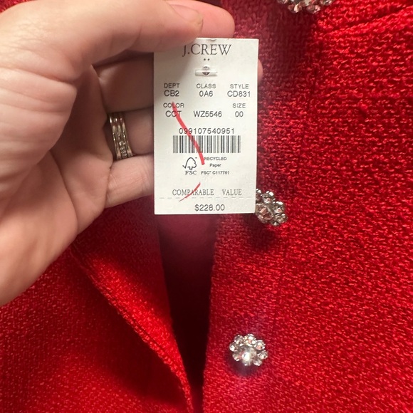 J. Crew Tweed lady jacket with jeweled buttons - Picture 3 of 6